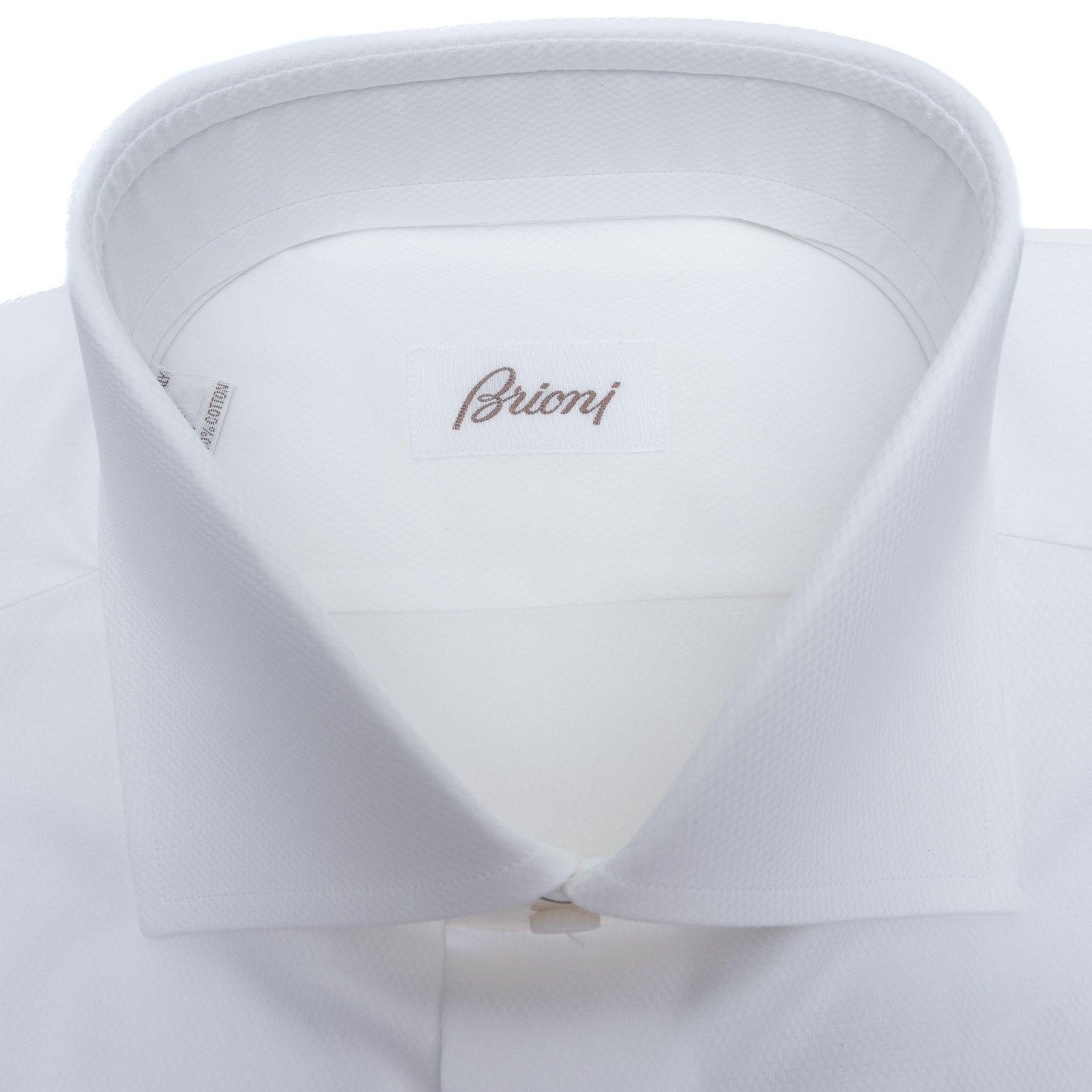 brioni white dress shirt White gassed cotton hidden button-down shirt