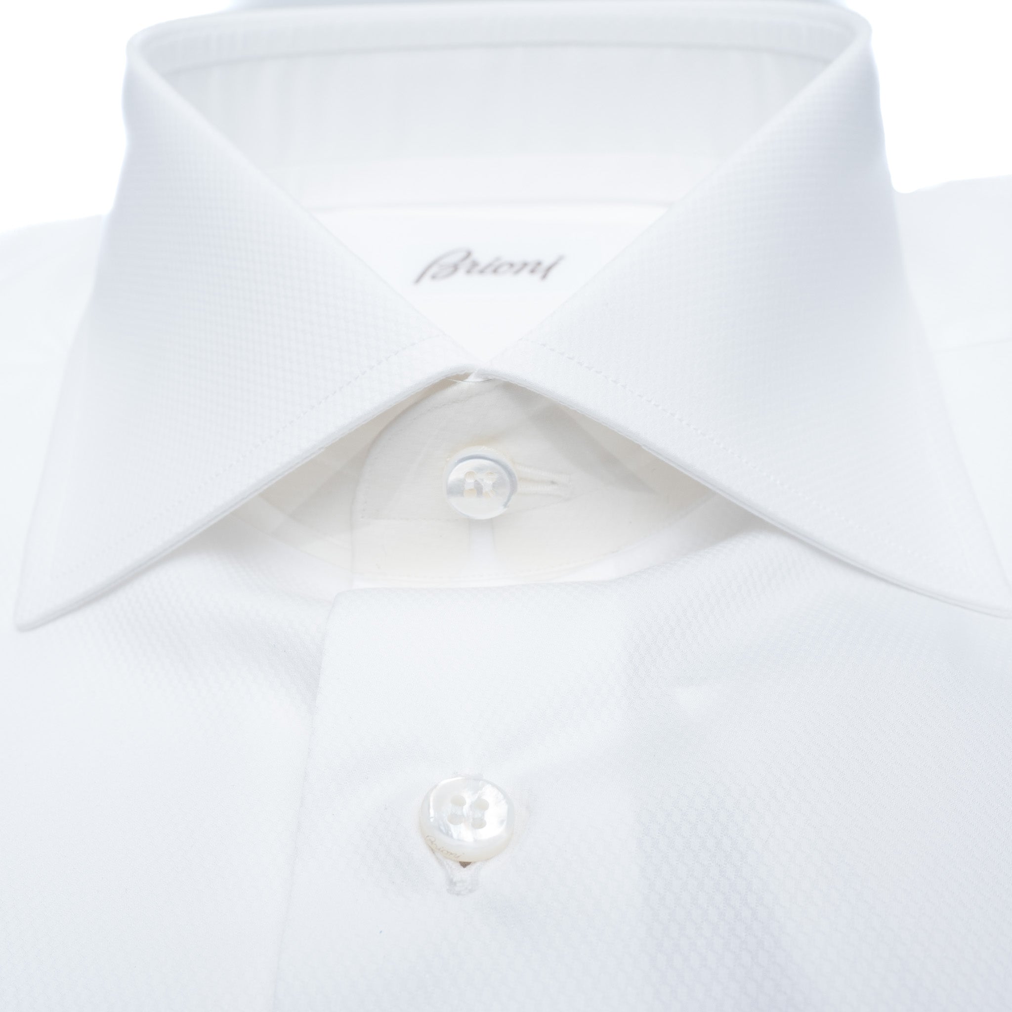 $650 NEW 45 17.75 BRIONI DRESS SHIRT NAVY WHITE STRIPE SLIM FIT - FITS 17.5 main image 1