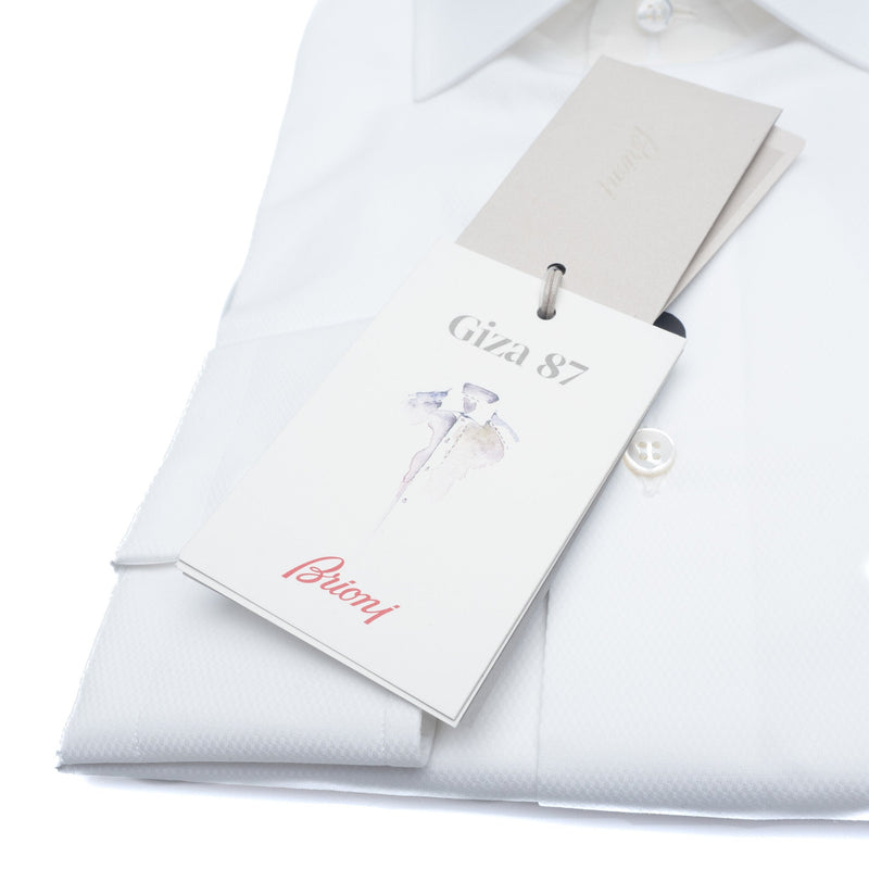 Brioni - Cotton GIZA 87 Formal Dress Shirt Off-White William Collar - Dress Shirt | Outlet & Sale