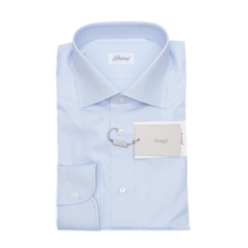 Brioni - Men's Cotton GIZA 87 Formal Dress Shirt Sky Blue William Collar ᐅ €299 ✓ SALE