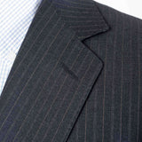 Canali - Black Long Wool Suit - Brown & Blue Stripes - Suit | Outlet & Sale