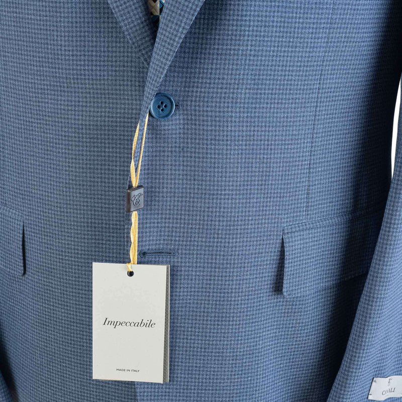 Canali - Blue Impeccabile Wool Check Suit - Suit | Outlet & Sale