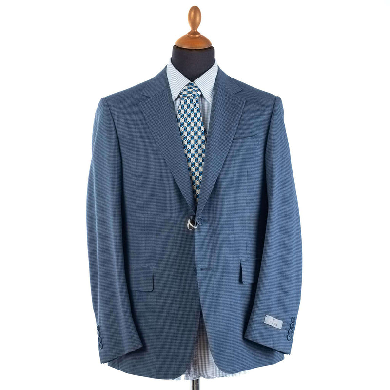 Canali - Blue Impeccabile Wool Check Suit - Suit | Outlet & Sale