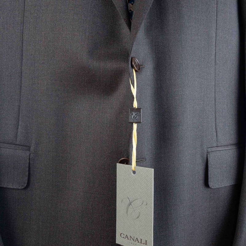 Canali - Dark Brown Birdseye/Solid Suit Wool - Suit | Outlet & Sale