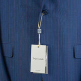 Canali - Impeccabile Suit - Red Pinstripes on Blue Wool - Suit | Outlet & Sale