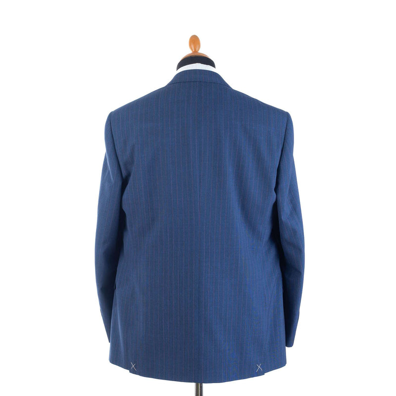 Canali - Impeccabile Suit - Red Pinstripes on Blue Wool - Suit | Outlet & Sale