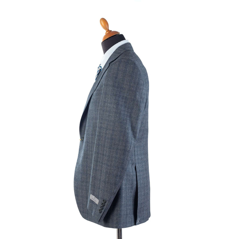 Canali - Medium Gray Suit - Dark Blue Glen Check - Suit | Outlet & Sale