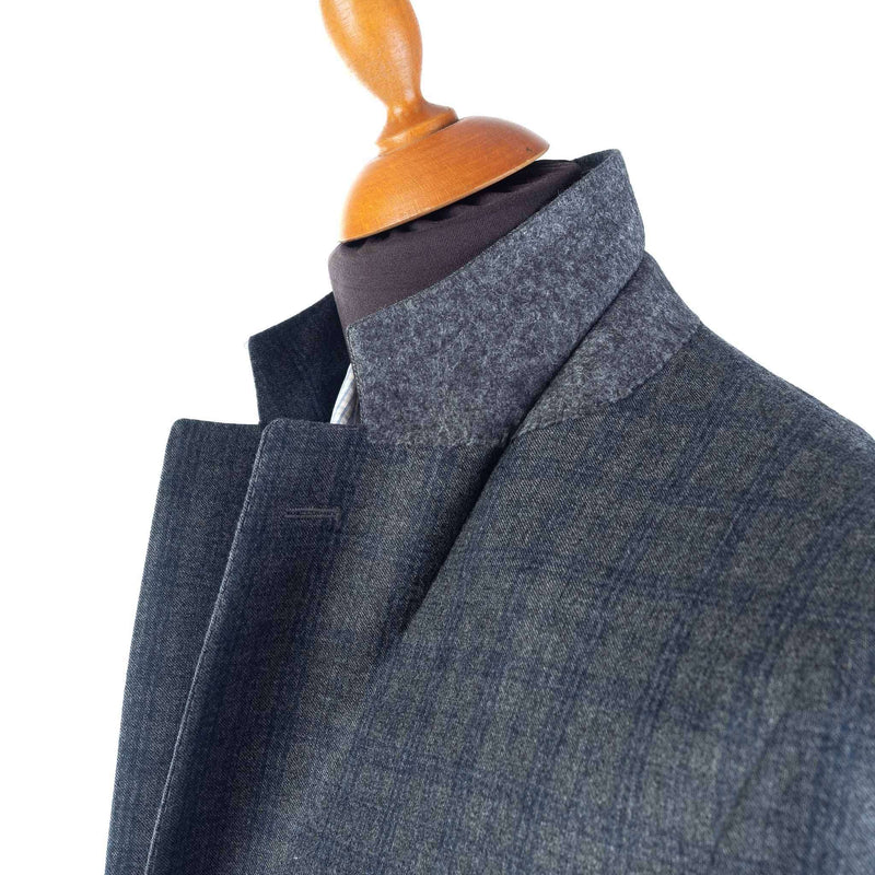 Canali - Medium Gray Suit - Dark Blue Glen Check - Suit | Outlet & Sale