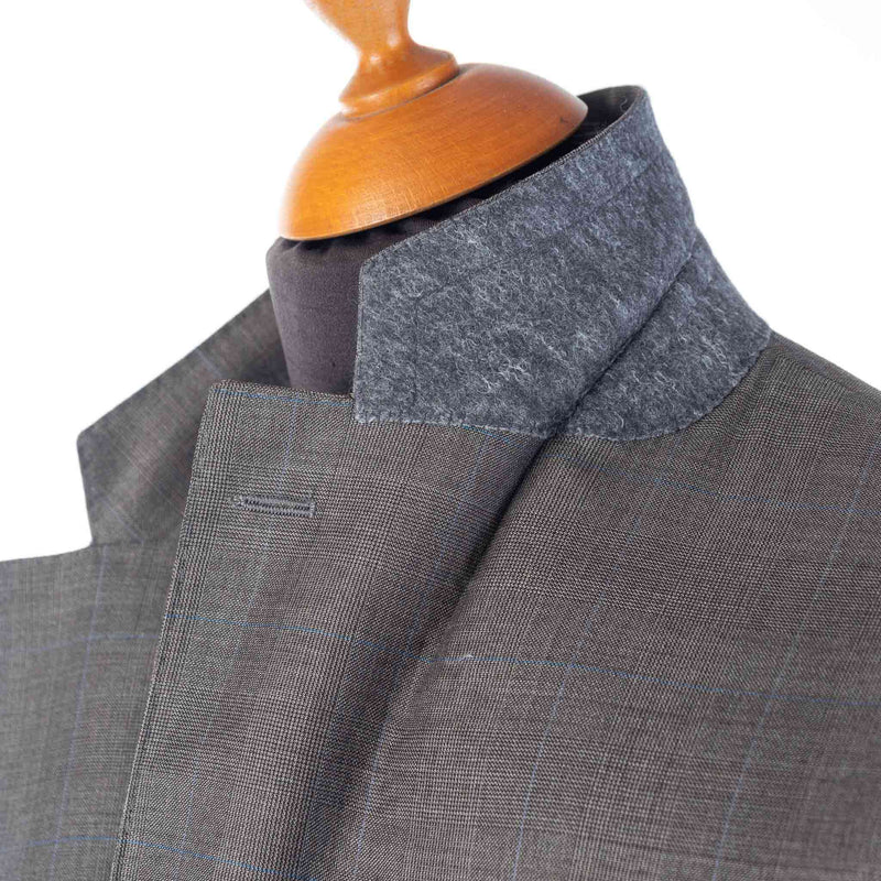 Canali - Short Gray Suit - Gray & Blue Glen Check - Suit | Outlet & Sale