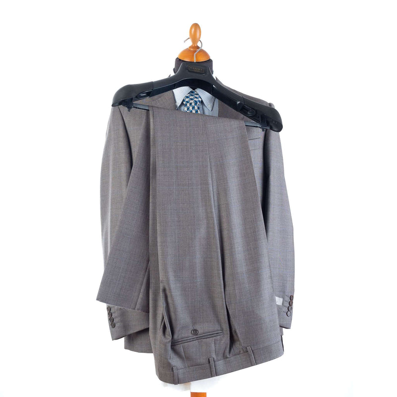 Canali - Short Gray Suit - Gray & Blue Glen Check - Suit | Outlet & Sale