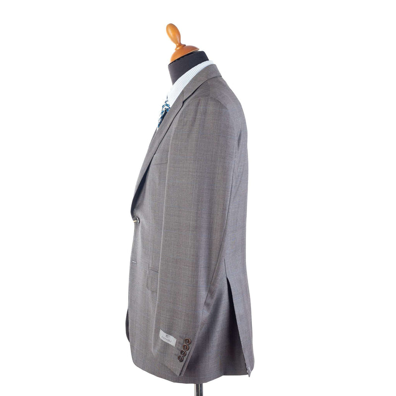 Canali - Short Gray Suit - Gray & Blue Glen Check - Suit | Outlet & Sale