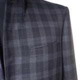 Castangia - 130 Wool Sport Coat Blue with Brown Plump Plaid - Sport Coat | Outlet & Sale