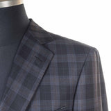 Castangia - 130 Wool Sport Coat Blue with Brown Plump Plaid - Sport Coat | Outlet & Sale