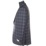 Castangia - 130 Wool Sport Coat Blue with Brown Plump Plaid - Sport Coat | Outlet & Sale
