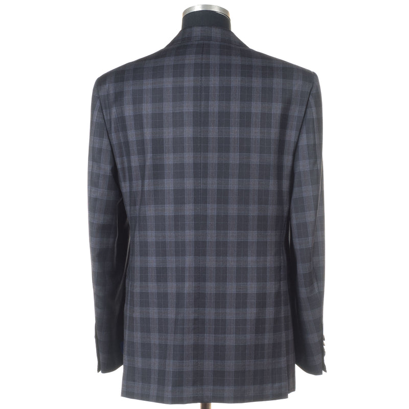 Castangia - 130 Wool Sport Coat Blue with Brown Plump Plaid - Sport Coat | Outlet & Sale