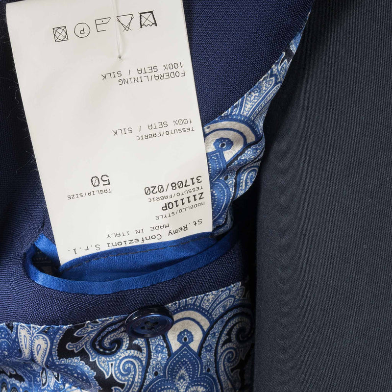 Castangia - Raw Silk Blue Blazer - Sport Coat | Outlet & Sale