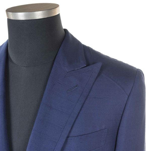 Castangia - Raw Silk Blue Blazer - Sport Coat | Outlet & Sale