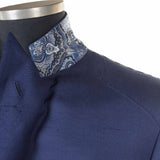 Castangia - Raw Silk Blue Blazer - Sport Coat | Outlet & Sale