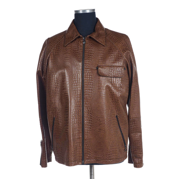 Hettabretz - Alligator Embossed Leather Blouson - Jacket | Outlet & Sale