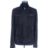 Hettabretz - Black Suede Jacket with Red Contrast - Jacket | Outlet & Sale