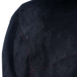 Hettabretz - Black Suede Jacket with Red Contrast - Jacket | Outlet & Sale