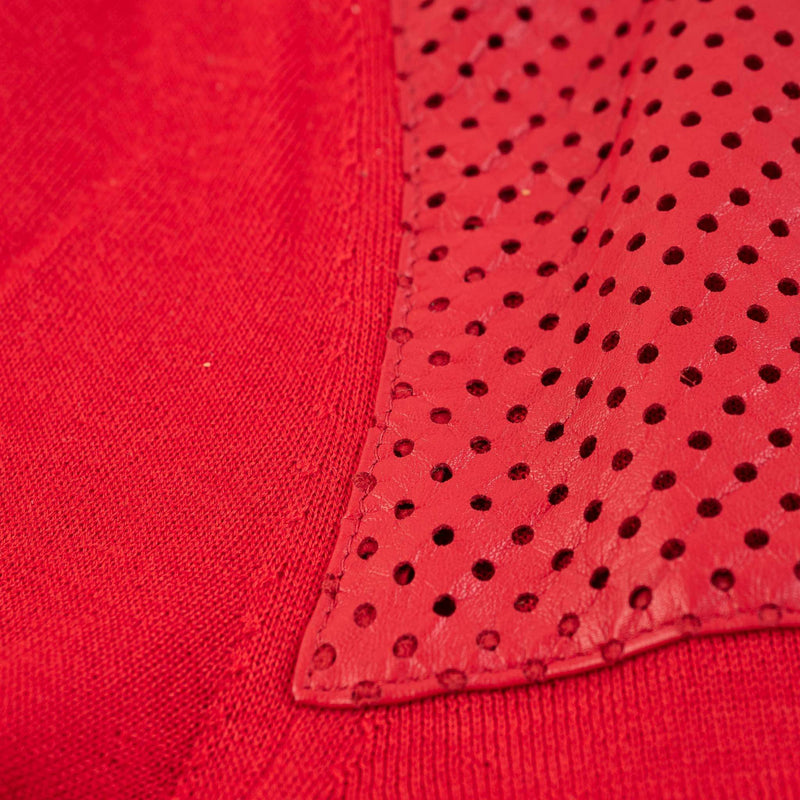 Hettabretz - Cashmere & Silk Sweater Perforrated Kanagroo Leather Buttons Red - Sweater | Outlet & Sale