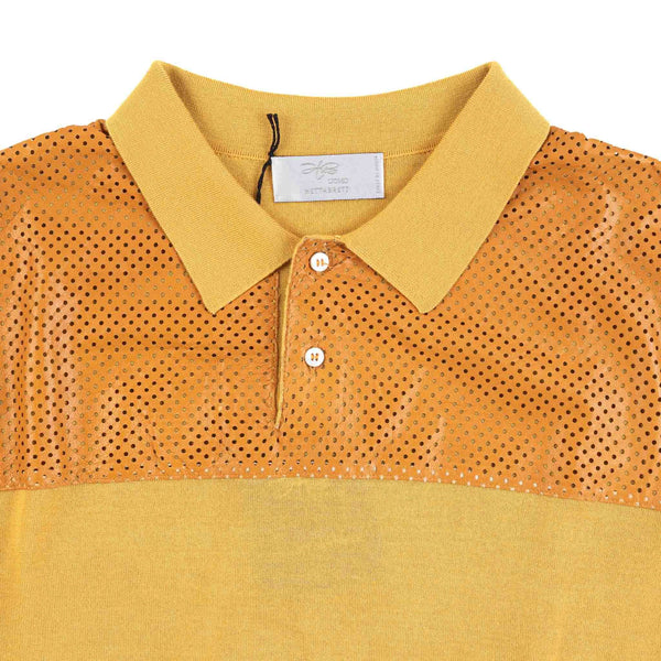 Hettabretz - Cashmere & Silk Sweater Perforrated Kanagroo Leather Buttons Yellow - Sweater | Outlet & Sale