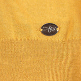 Hettabretz - Cashmere & Silk Sweater Perforrated Kanagroo Leather Buttons Yellow - Sweater | Outlet & Sale