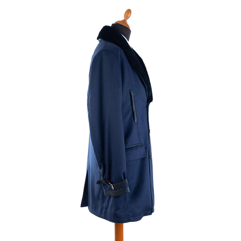 Hettabretz - Cashmere Double Breast with removable Shaved Mink collar - Jacket | Outlet & Sale