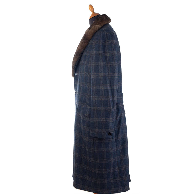 Hettabretz - Cashmere Long Coat with Sable Collar and Shaved Mink/Silk lining - Jacket | Outlet & Sale