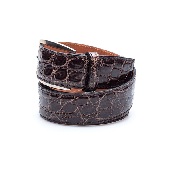 Hettabretz - Classic Flanke Brown Alligator Belt - Belt | Outlet & Sale