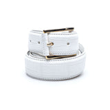 Hettabretz - Classic White Alligator Belt with Alligator Buckle - Belt | Outlet & Sale