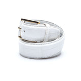 Hettabretz - Classic White Alligator Belt with Alligator Buckle - Belt | Outlet & Sale