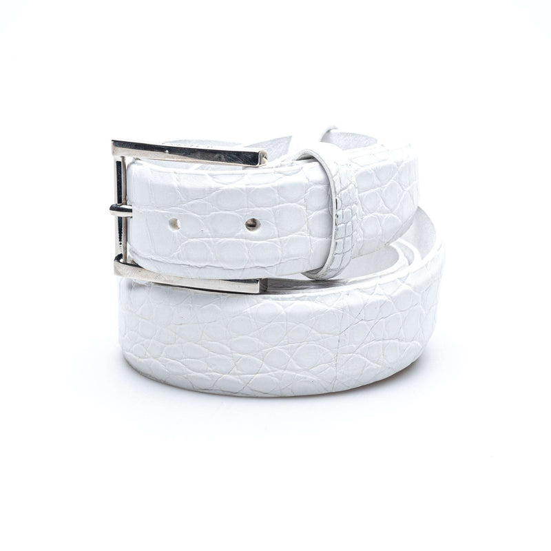 Hettabretz - Classic White Mate Alligator Belt - Belt | Outlet & Sale