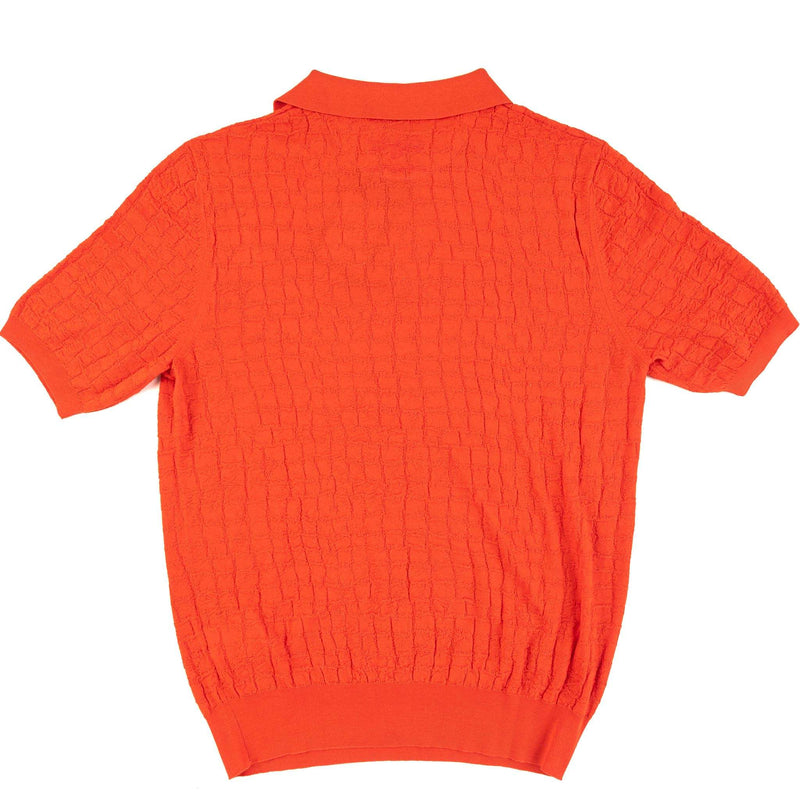Hettabretz - Crocodile Insert Two Button Cashmere & Silk Polo Red - T-Shirt | Outlet & Sale