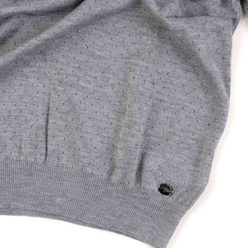 Hettabretz - Crocodile Insert Zipp Pull Cashmere & Silk Polo Grey - T-Shirt | Outlet & Sale