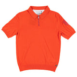 Hettabretz - Crocodile Insert Zipp Pull Cashmere & Silk Polo Red - T-Shirt | Outlet & Sale