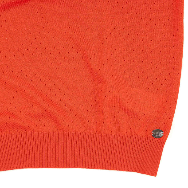 Hettabretz - Crocodile Insert Zipp Pull Cashmere & Silk Polo Red - T-Shirt | Outlet & Sale