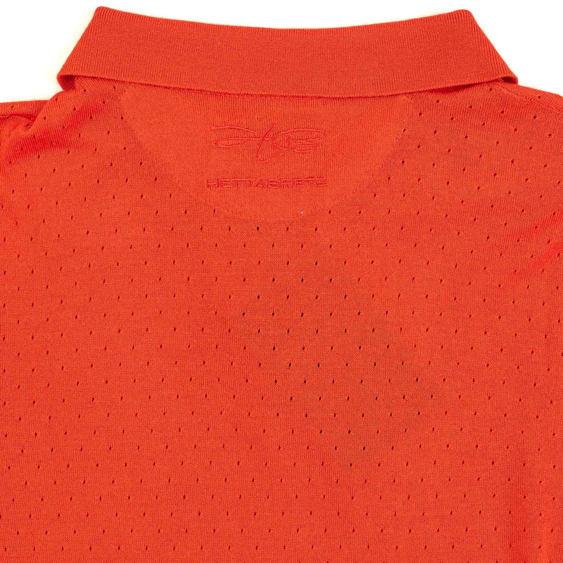 Hettabretz - Crocodile Insert Zipp Pull Cashmere & Silk Polo Red - T-Shirt | Outlet & Sale