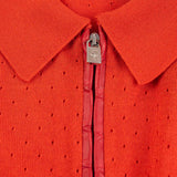 Hettabretz - Crocodile Insert Zipp Pull Cashmere & Silk Polo Red - T-Shirt | Outlet & Sale