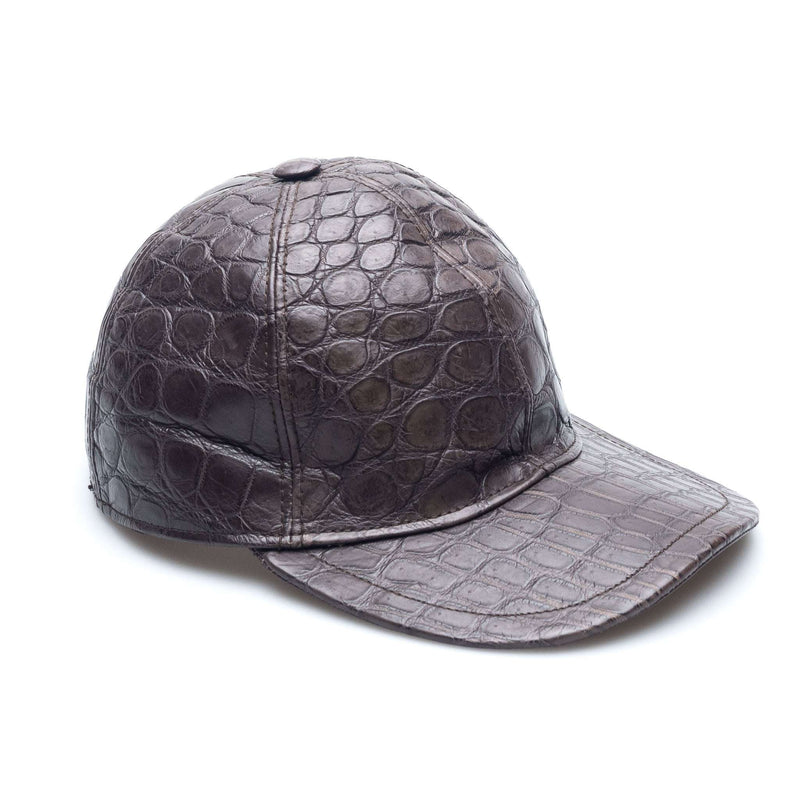 Hettabretz - Crocodile Luxury Cap with Logo - Dark Brown - Hat | Outlet & Sale