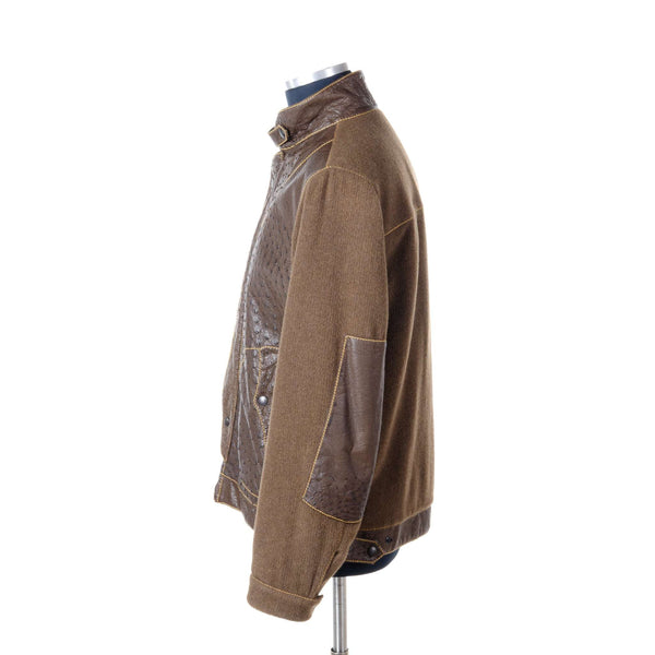 Hettabretz - Full Quill Ostrich and Cashmere Bomber Jacket - Jacket | Outlet & Sale