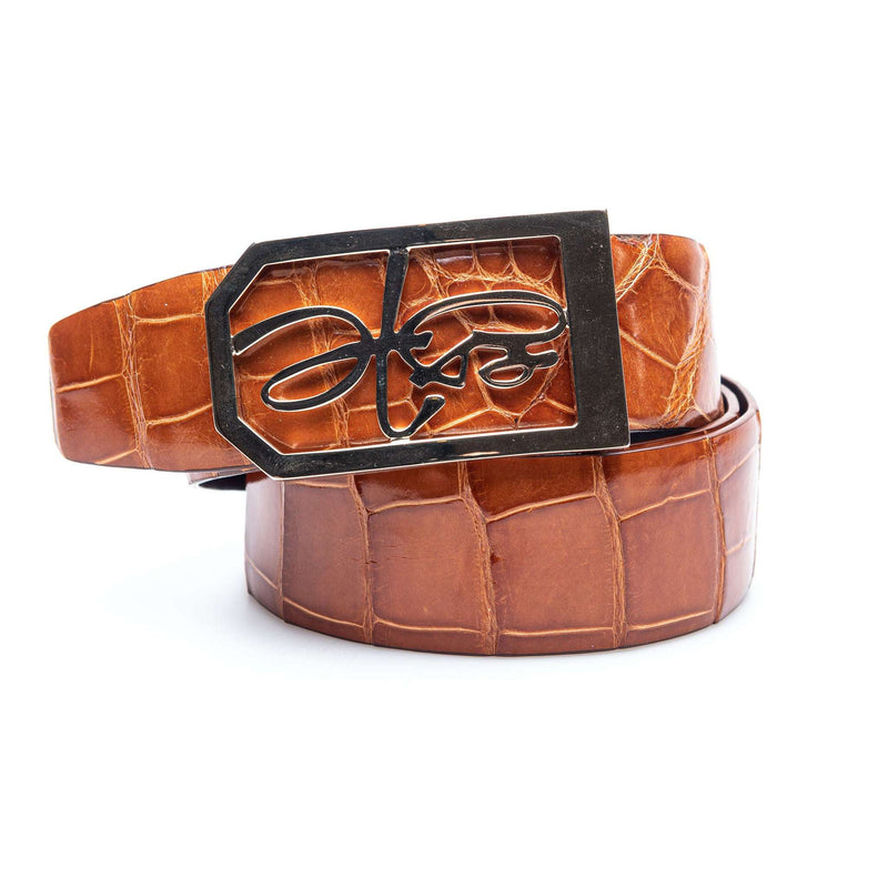 Hettabretz - Hettabretz Buckle Brown Alligator Belt - Belt | Outlet & Sale