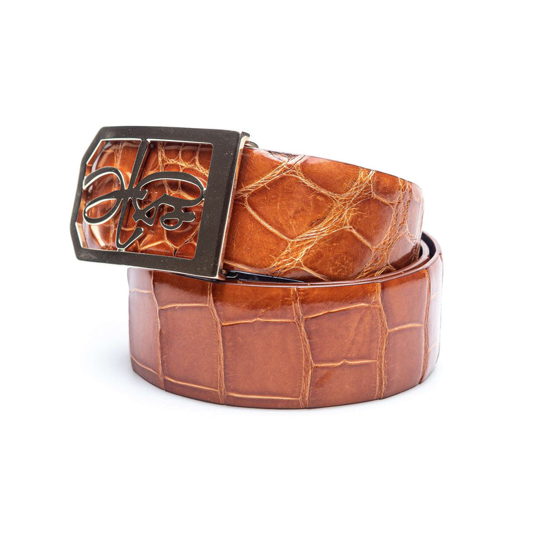 Hettabretz - Hettabretz Buckle Brown Alligator Belt - Belt | Outlet & Sale