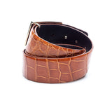 Hettabretz - Hettabretz Buckle Brown Alligator Belt - Belt | Outlet & Sale