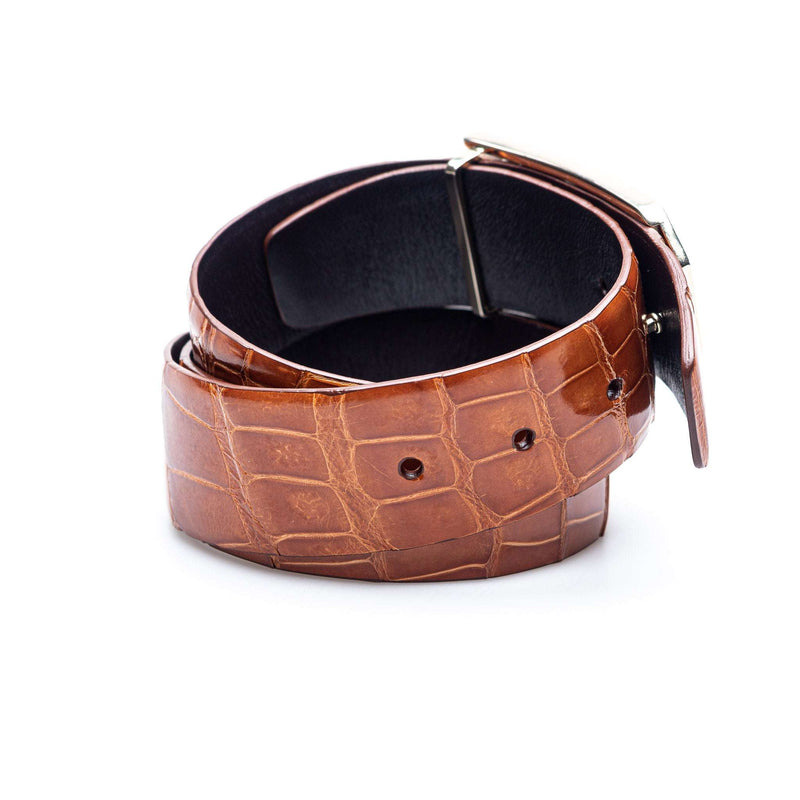 Hettabretz - Hettabretz Buckle Brown Alligator Belt - Belt | Outlet & Sale