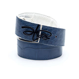 Hettabretz - Hettabretz Logo Blue Alligator Wide Belt - Belt | Outlet & Sale