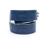 Hettabretz - Hettabretz Logo Blue Alligator Wide Belt - Belt | Outlet & Sale