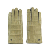 Hettabretz - Mid-gloves Crocodile leather Cashmere lined with Logo - Gloves | Outlet & Sale