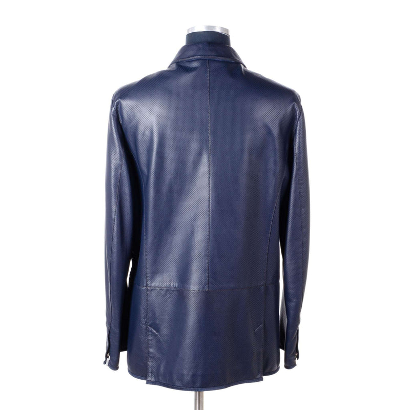 Hettabretz - Perforated Lambskin Coat with Calfskin trim - Jacket | Outlet & Sale